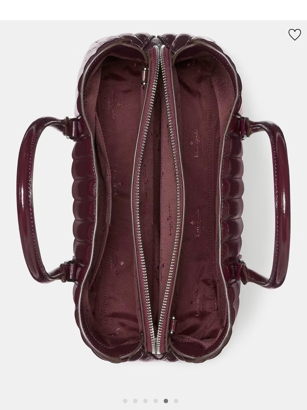 Kate Spade New York Thompson Street Shiny Quilted Satchel Bag Burgundy - Picture 5 of 16